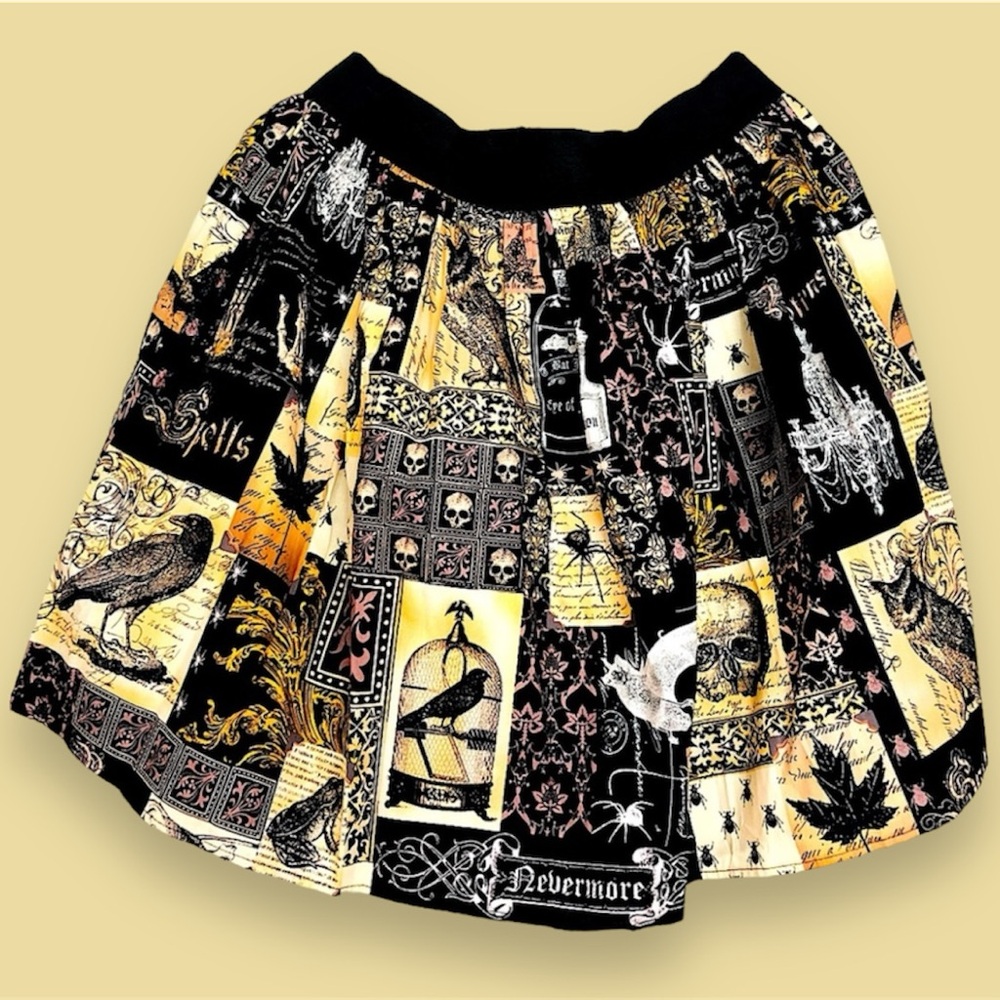 Handmade Elastic Waist Skirt | Brand New | Halloween/Gothic/Spooky